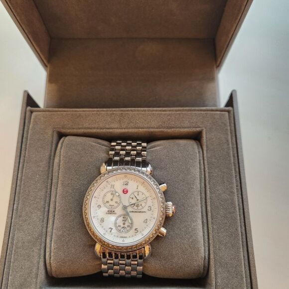Michele csx diamond chronograph watch main image 4